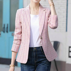 Women’s tailored office blazer by Christine Brewer featuring a single-button design, slim fit, and classic blazer style.