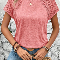 Colorblock Charlotte T-Shirt for women by Christine Brewer featuring a stylish top with contrasting color panels.