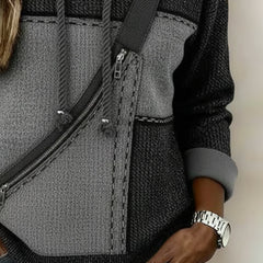 Colorblock hoodie for women by Christine Brewer featuring a casual, stylish design in vibrant colors.