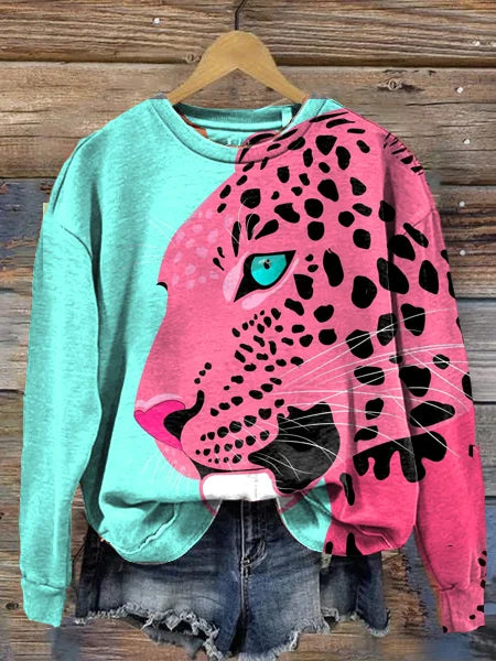Eliza graphic sweater for women by Christine Brewer, featuring a stylish knit design and colorful pattern on a cozy sweater.