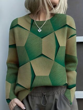 Colorblock Christine Brewer Cordelia women's sweater with a cozy knit design in vibrant hues.