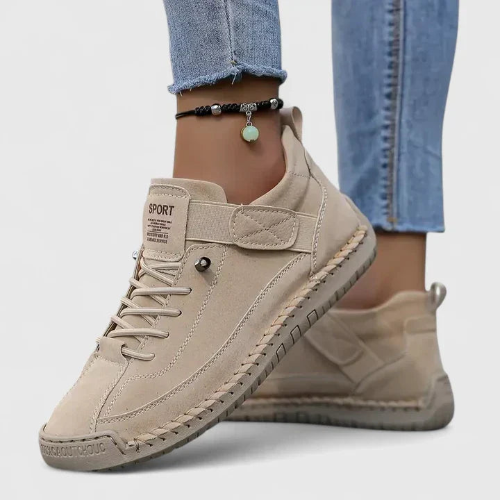 Kymberleigh orthopedic sneakers for women by Christine Brewer, featuring comfortable walking shoe design with supportive sole.
