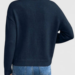 Elegant Julia sweater by Christine Brewer, showcasing a versatile, stylish knit sweater in a neutral color.