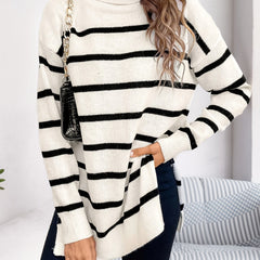 Christine Brewer Megan striped sweater for women, featuring a stylish multicolor striped pattern and cozy knit fabric.