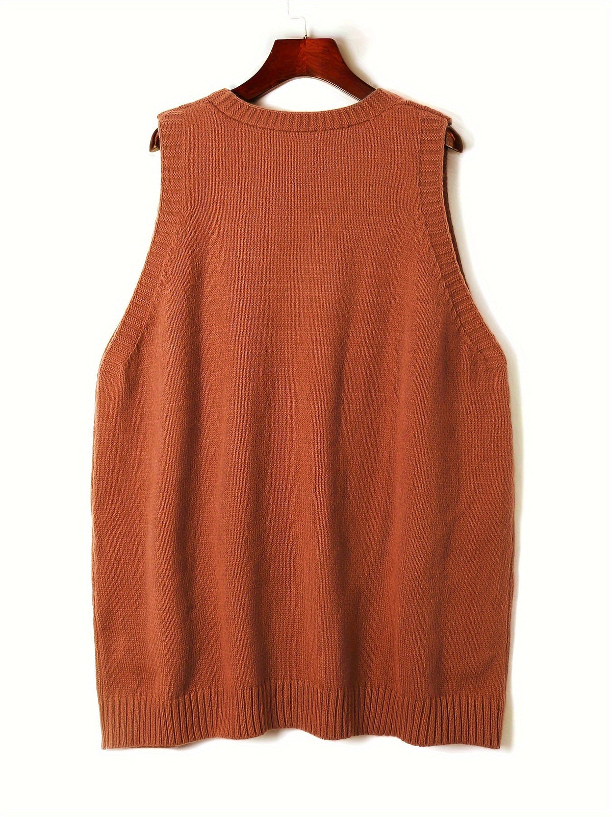 Christine Brewer Kelly sleeveless knit sweater vest for women featuring a V-neck design and a fitted, stylish silhouette.
