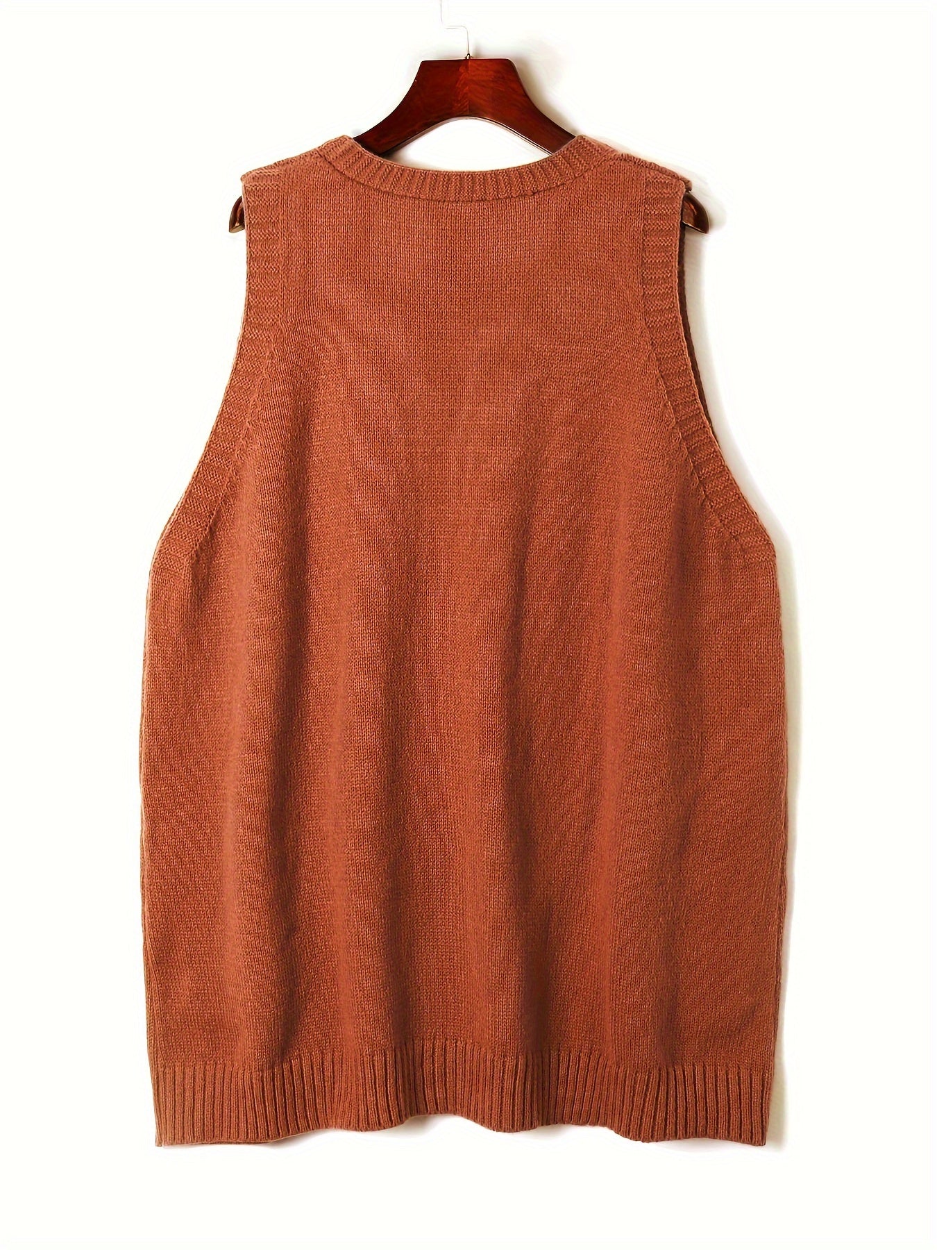 Christine Brewer Kelly sleeveless knit sweater vest for women featuring a V-neck design and a fitted, stylish silhouette.
