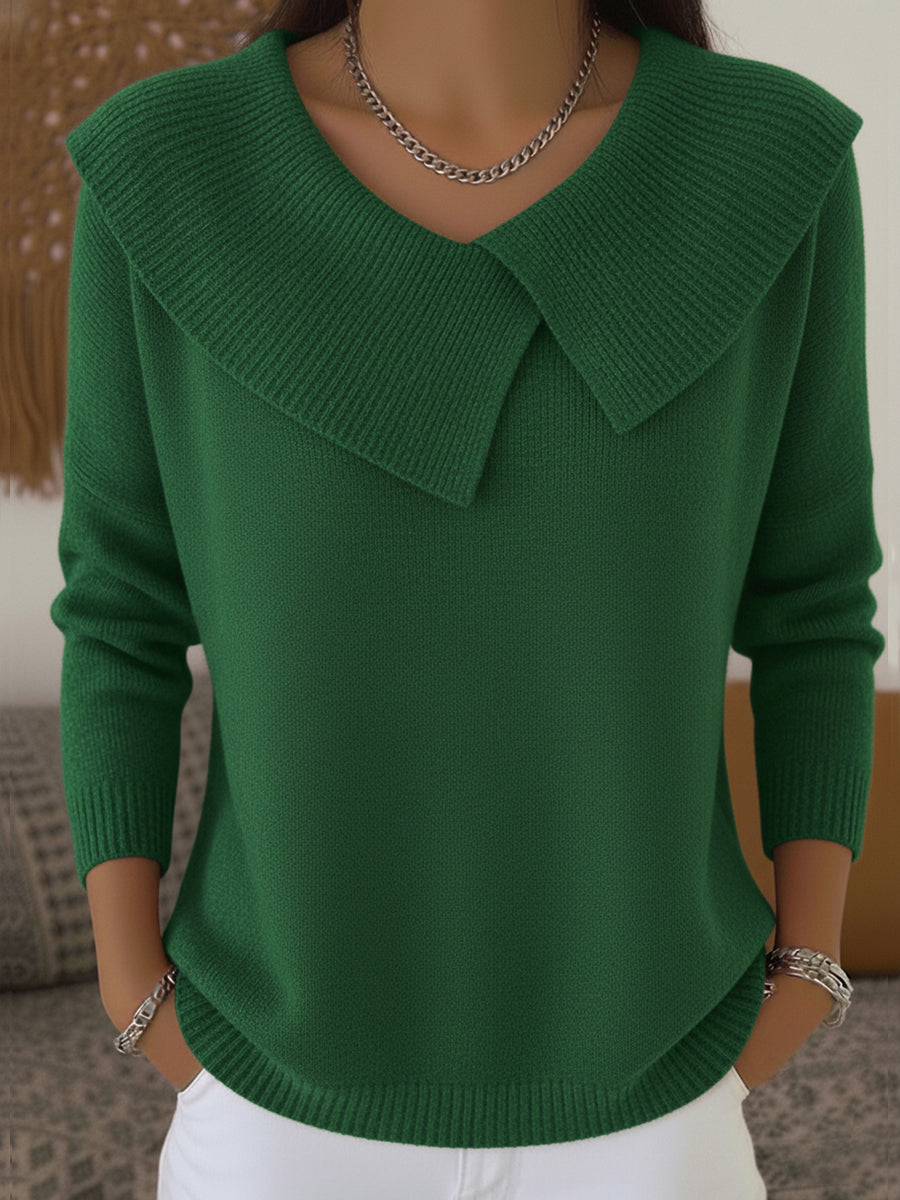 Christine Brewer Pamela wool sweater for women, cozy knitwear in neutral tones, featuring a classic crewneck and long sleeves.