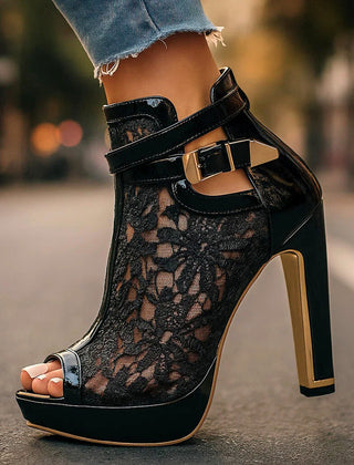 Elegant Liliana lace heels for women by Christine Brewer, featuring orthopedic comfort and stylish design.
