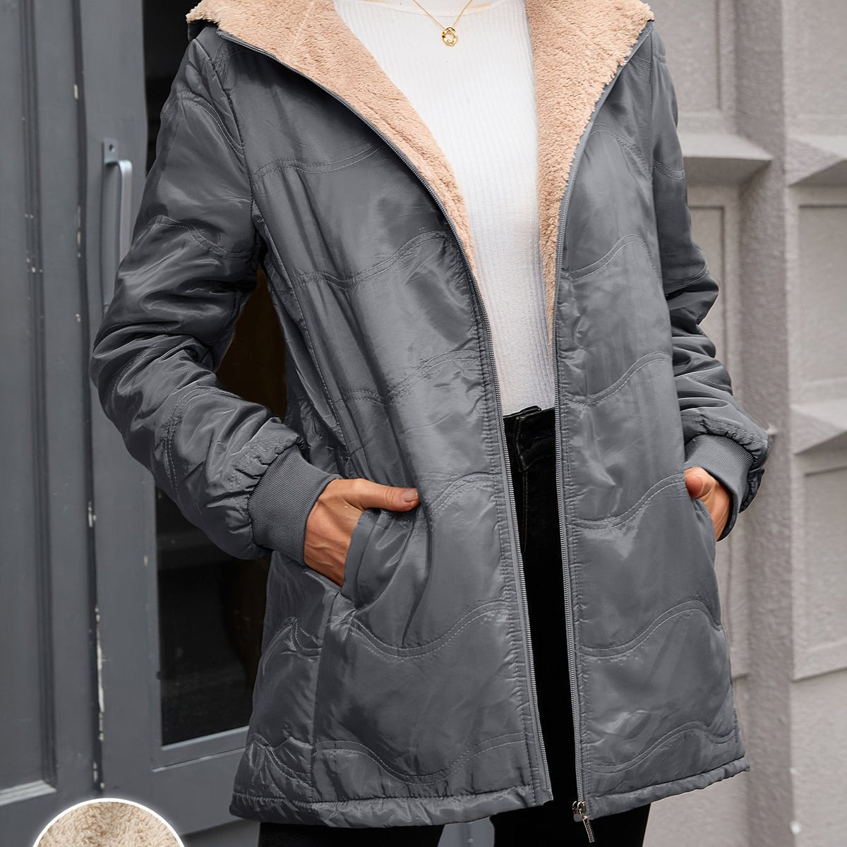 Doreen | Sherpa-Lined Quilted Hooded Puffer Jacket for Women