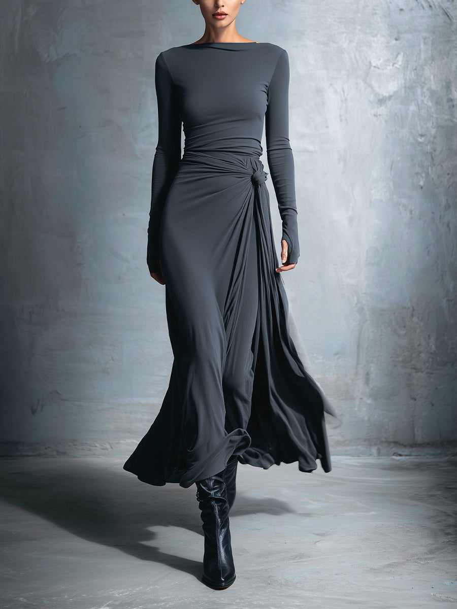 Flowy summer maxi dress for women by Christine Brewer, featuring a wrap design and lightweight fabric, ideal for warm weather.