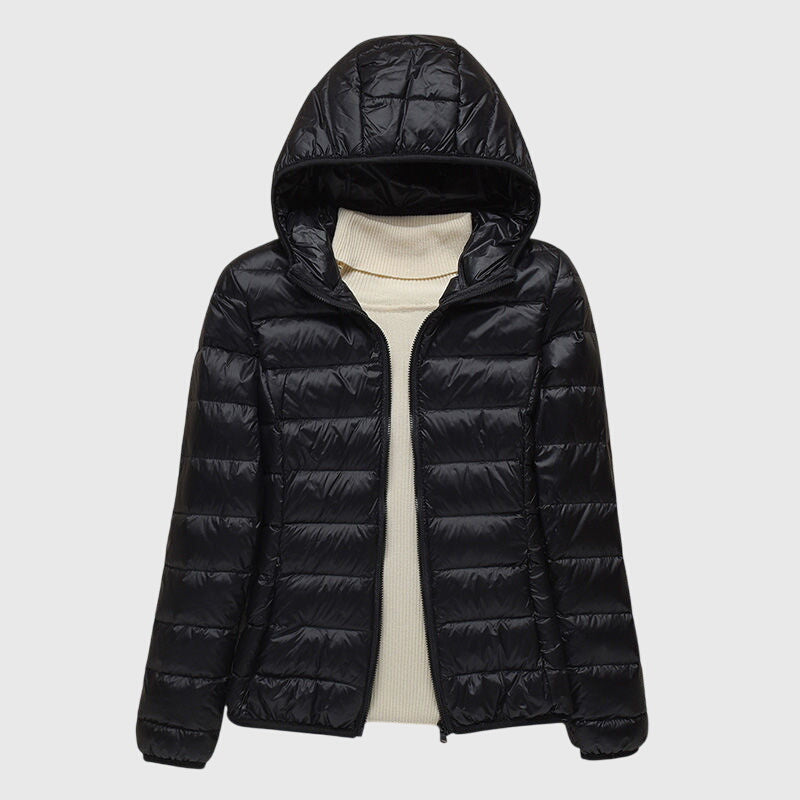 Christine Brewer Lily ultra-light quilted jacket in soft fabric, featuring a sleek design and subtle quilting details.