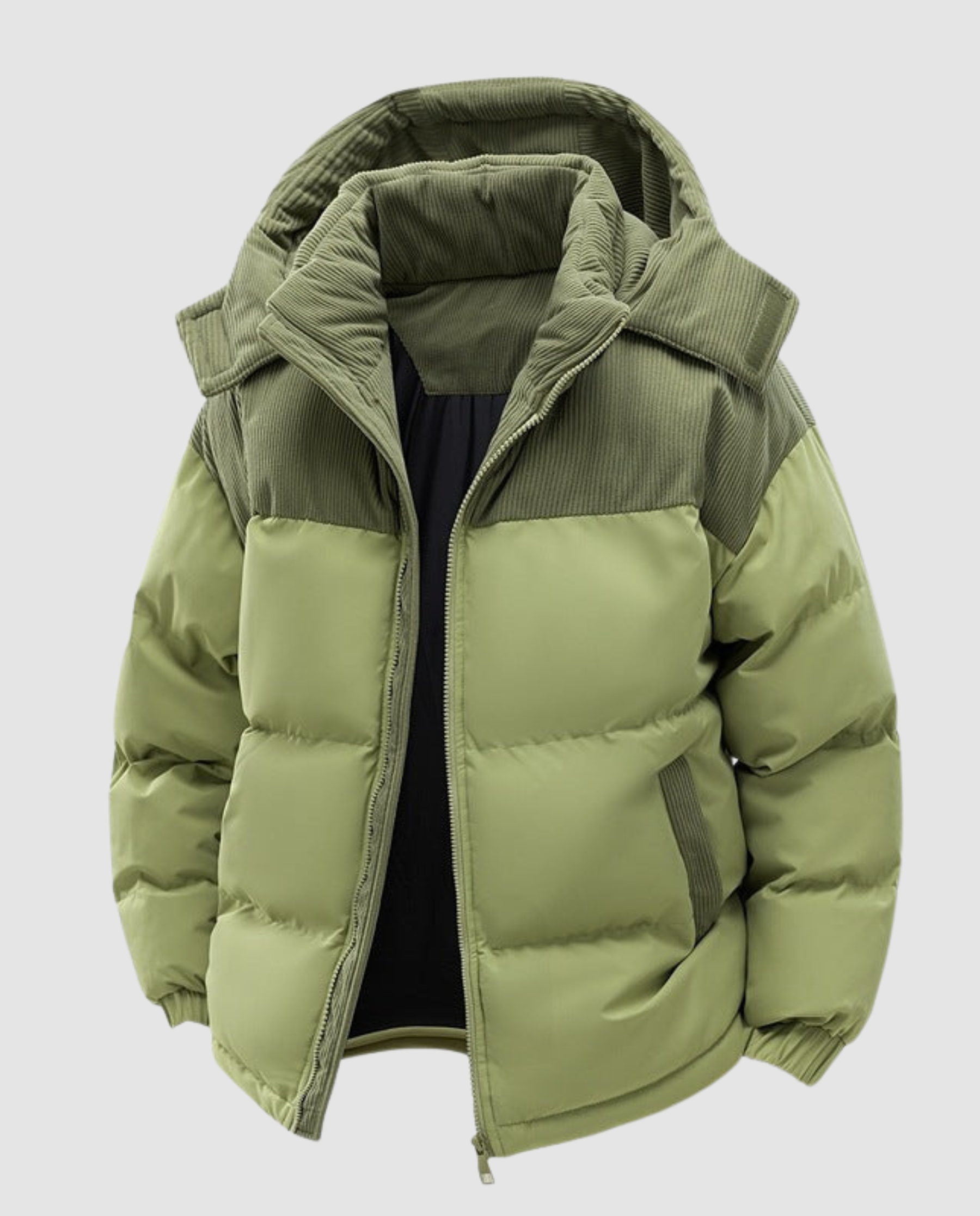 Women’s Cora Cosy Puffer Jacket by Christine Brewer, featuring a warm, quilted design with a hood and zip closure.