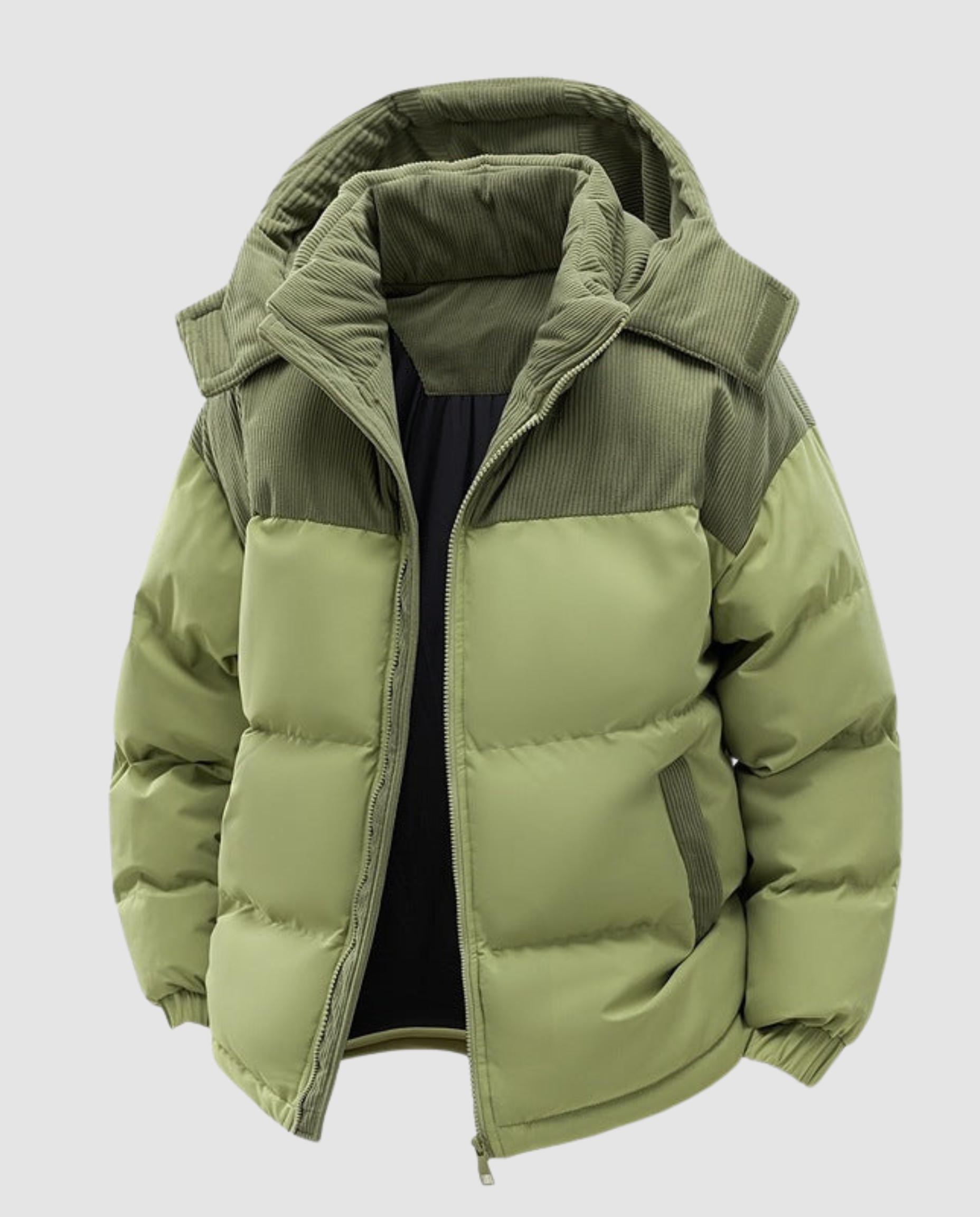 Women’s Cora Cosy Puffer Jacket by Christine Brewer, featuring a warm, quilted design with a hood and zip closure.