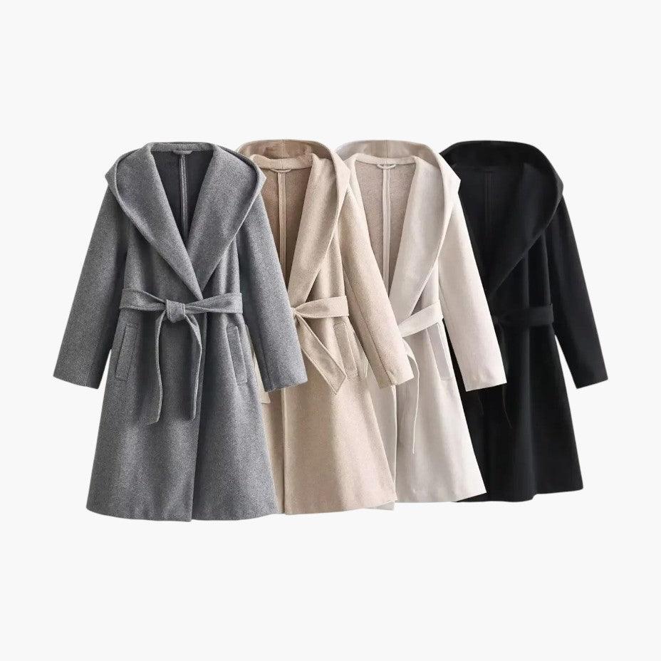 Antonia | Belted Hooded Trench Coat for Women