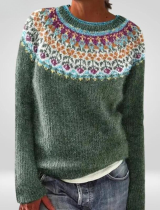 Christine Brewer Eloise knit sweater for women, stylish cozy sweater from the #1752 Collection featuring a soft, textured knit fabric.