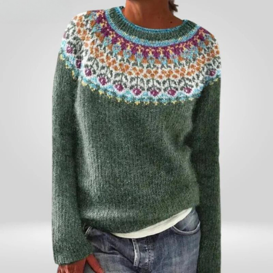 Christine Brewer Eloise knit sweater for women, stylish cozy sweater from the #1752 Collection featuring a soft, textured knit fabric.