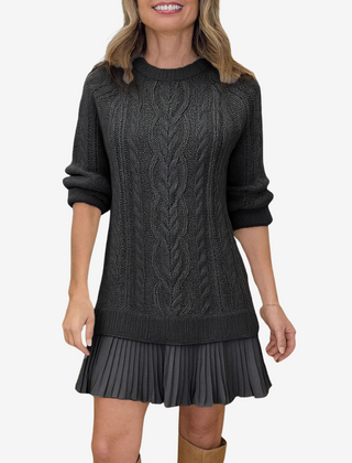 Leslie knit sweater dress for women by Christine Brewer, featuring a cozy, fitted design in soft knit fabric.