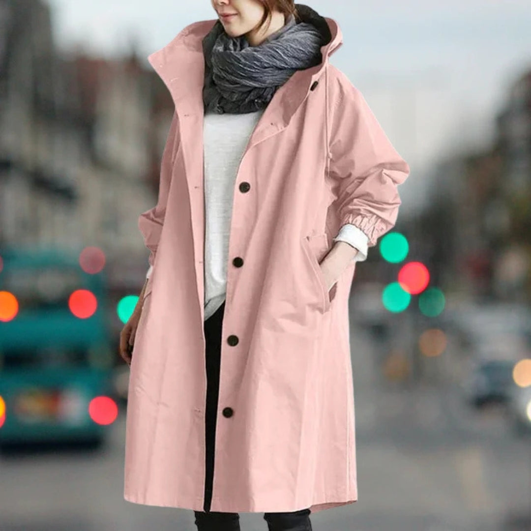 Bernadette | Longline Oversized Hooded Trench Coat for Women