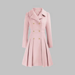 Dami Classy Double Button Long Sleeve Coat by Christine Brewer, featuring a tailored design with buttons and long sleeves.
