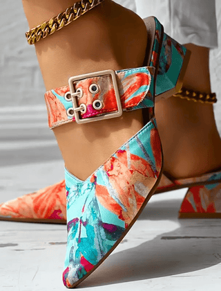 Christine Brewer Bello Brights Rainbow Heels for women, orthopedic and comfortable with colorful rainbow design, perfect for stylish support.