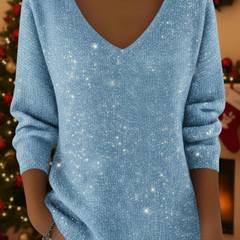 Penelope Christine Brewer soft knit Christmas sweater featuring an elegant, refined design with festive holiday details.