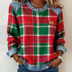Iris oversized patchwork sweatshirt from Christine Brewer featuring a versatile classic hoodie with colorful patchwork design.