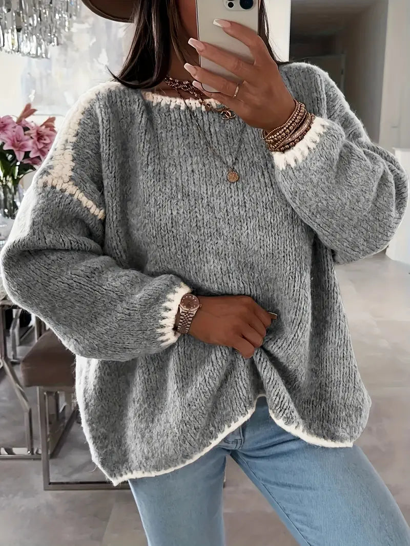 Taylor knit sweater for women by Christine Brewer, featuring a cozy, textured knit design in a stylish fit.