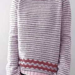 Christine Brewer Aria striped sweater, relaxed fit, classic chic sweater with blue and white stripes, soft knit fabric.