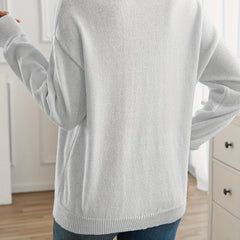 Christine Brewer Mary long sleeve crew neck sweater for women, soft knit fabric in a classic fit, shown on a model.