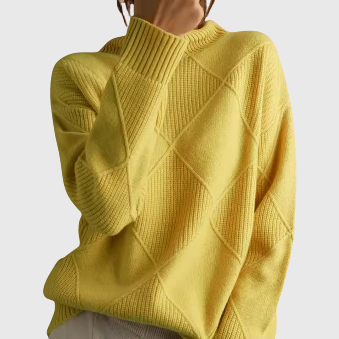 Christine Brewer Laura women's turtleneck sweater in cozy knit fabric, featuring a classic fit and ribbed collar.