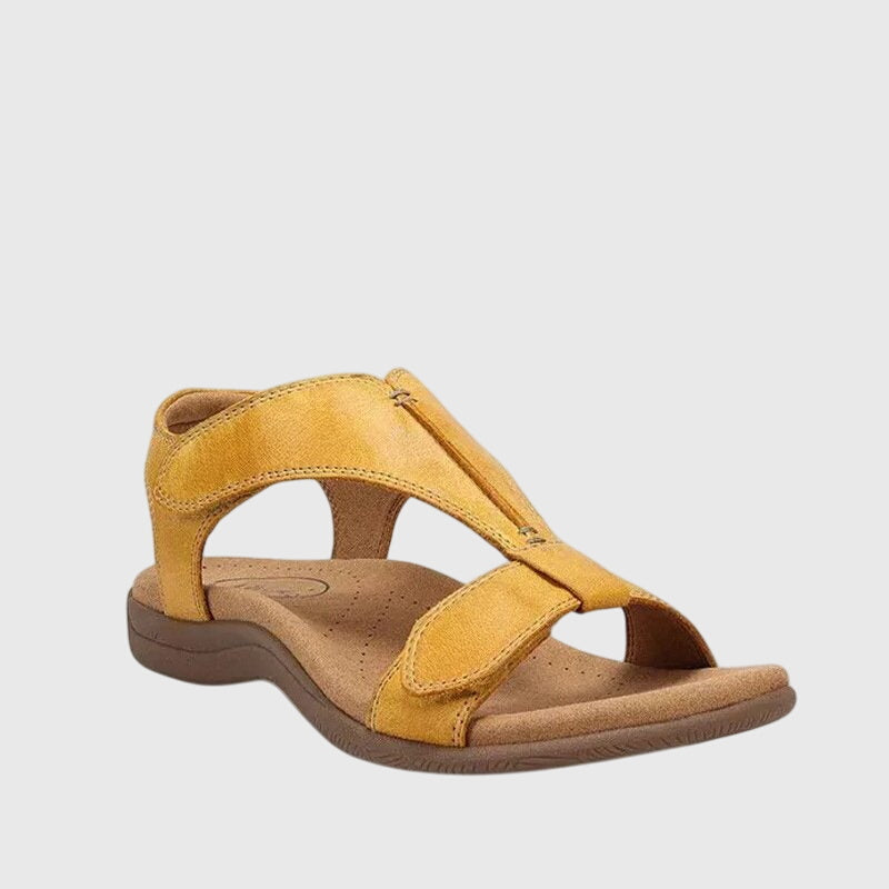 Comfortable orthopedic sandals for women by Christine Brewer, featuring supportive design and cushioned soles.