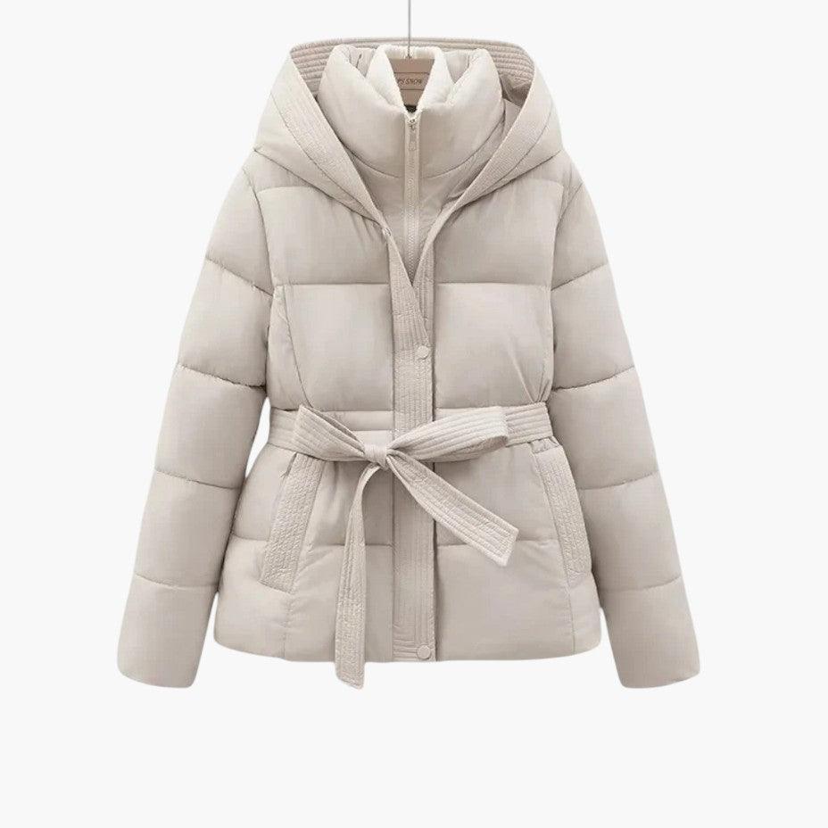 Leonie | Belted Hooded Puffer Jacket for Women