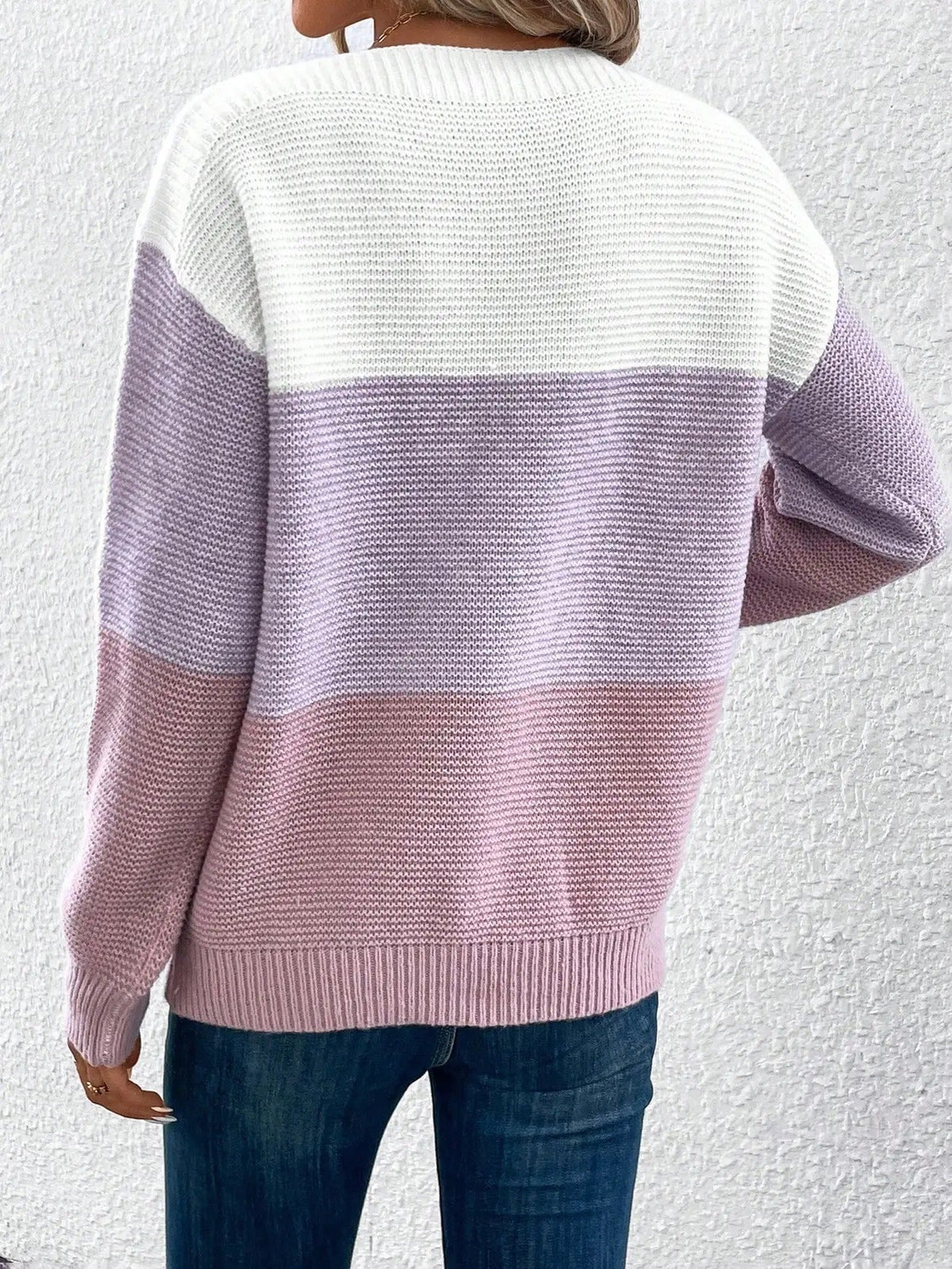 Makayla women's ombre sweater by Christine Brewer, featuring a cozy knit with gradient color transition and long sleeves.
