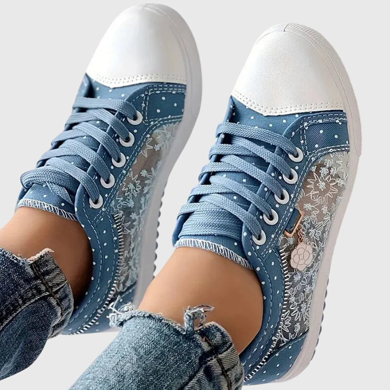 Breathable cushioned orthopedic sneakers for women by Christine Brewer, featuring supportive design and comfortable fit.