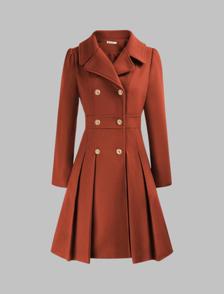 Christine Brewer Dami Classy Double Button Long Sleeve Coat featuring a sleek design and stylish long sleeves.
