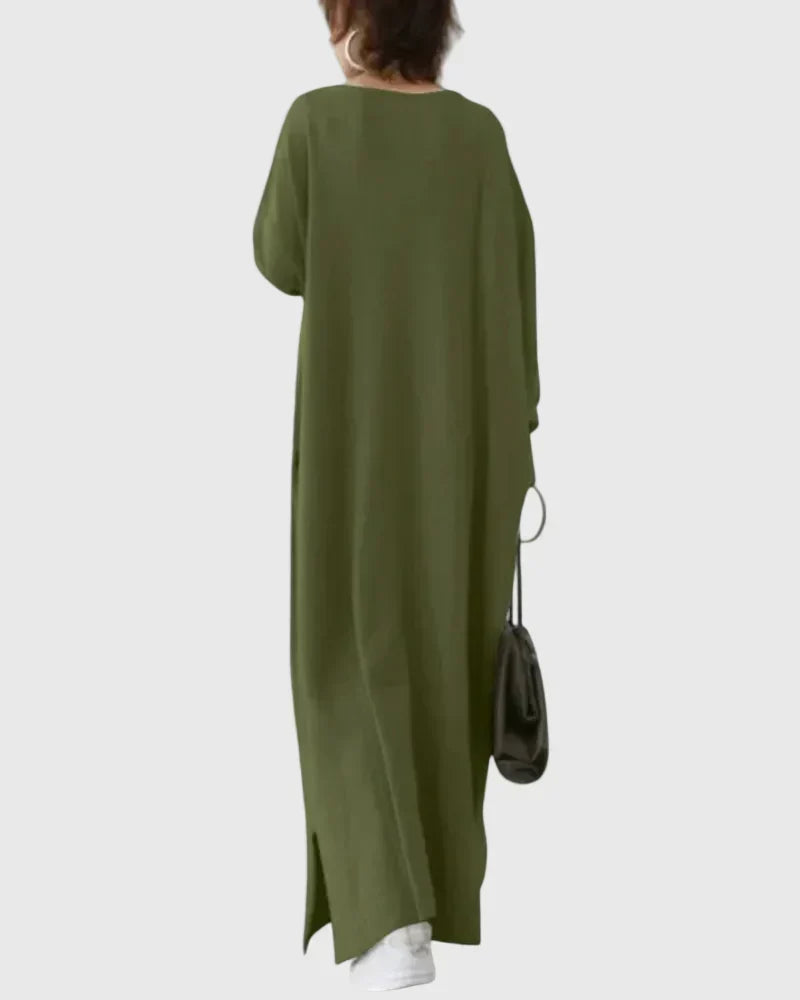 Gryelle | Maxi Dress Women Minimalist Relaxed Fit Flowy Casual Layering Evening Fall Winter
