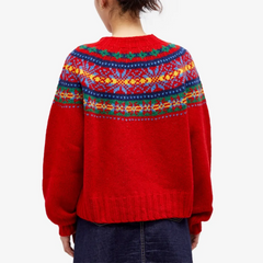 Vintage Scandinavian knit sweater for women from Christine Brewer's #1752 Collection, featuring a cozy, patterned design.