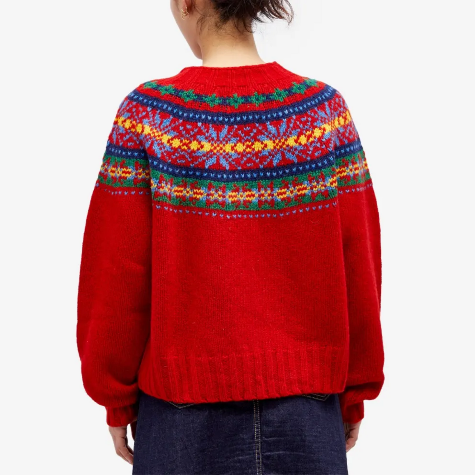 Vintage Scandinavian knit sweater for women from Christine Brewer's #1752 Collection, featuring a cozy, patterned design.