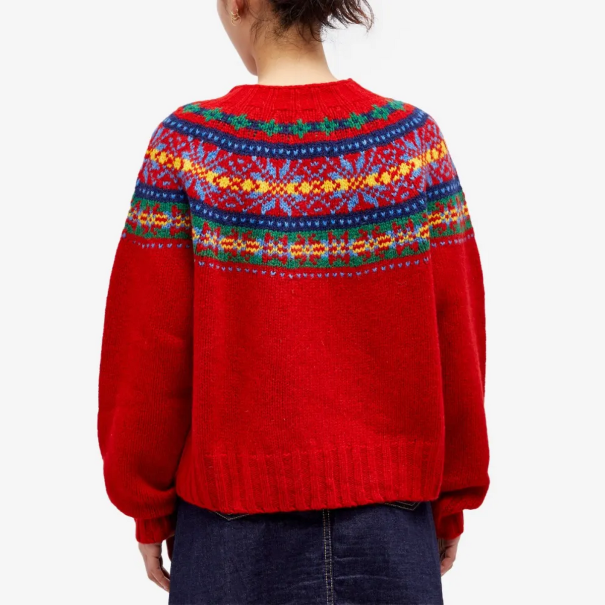 Vintage Scandinavian knit sweater for women from Christine Brewer's #1752 Collection, featuring a cozy, patterned design.