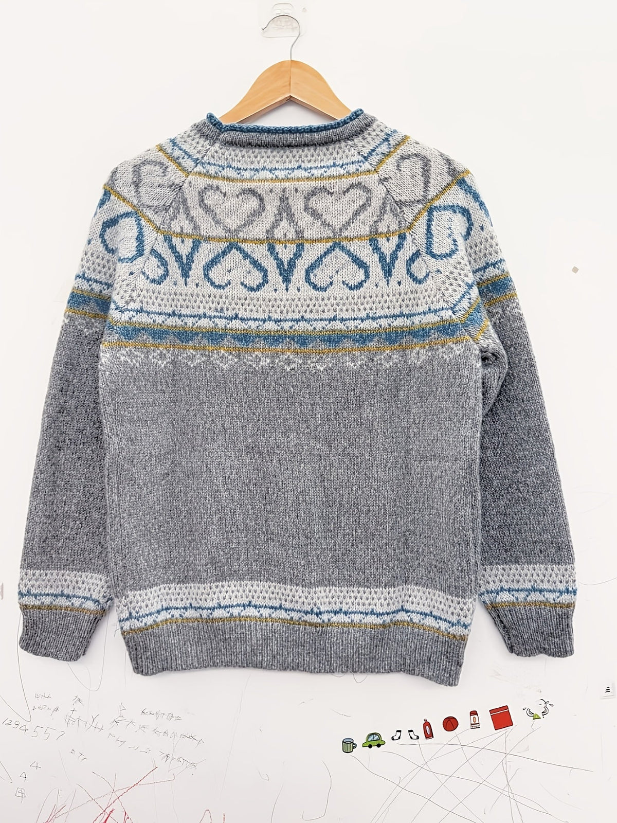 Women's Maggie Fair Isle Nordic sweater by Christine Brewer featuring colorful winter knit and cozy fit.