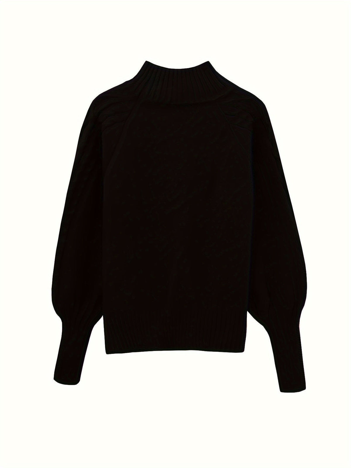 Christine Brewer Mila cable knit high neck sweater for women, showcasing a cozy, textured knit with a high neckline and long sleeves.