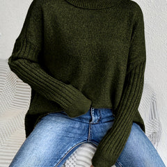Bridget high neck sweater for women by Christine Brewer, featuring a cozy knit design and a stylish high neckline.