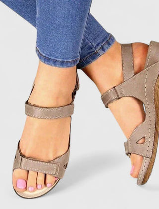 Open-toe ankle-strap sandals for women by Christine Brewer, featuring stylish design and comfortable fit.