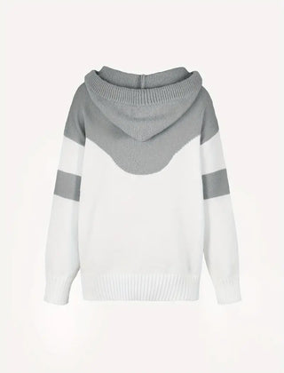 Colorblock Melissa hoodie for women by Christine Brewer, stylish pullover with vibrant color accents and comfortable fit.