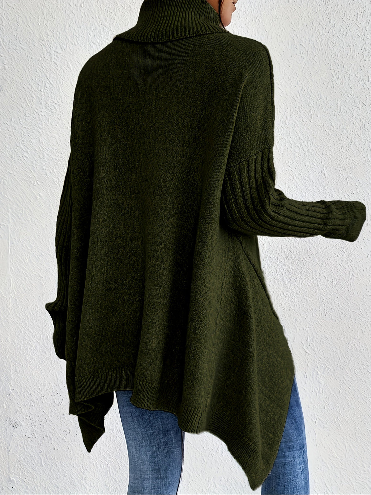 Christine Brewer Bridget high neck women's sweater in cozy knit fabric, featuring a fitted silhouette and ribbed collar.