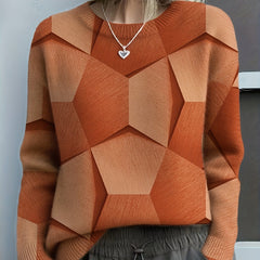 Cordelia colorblock sweater for women by Christine Brewer, featuring a stylish multicolor knit design and cozy fit.