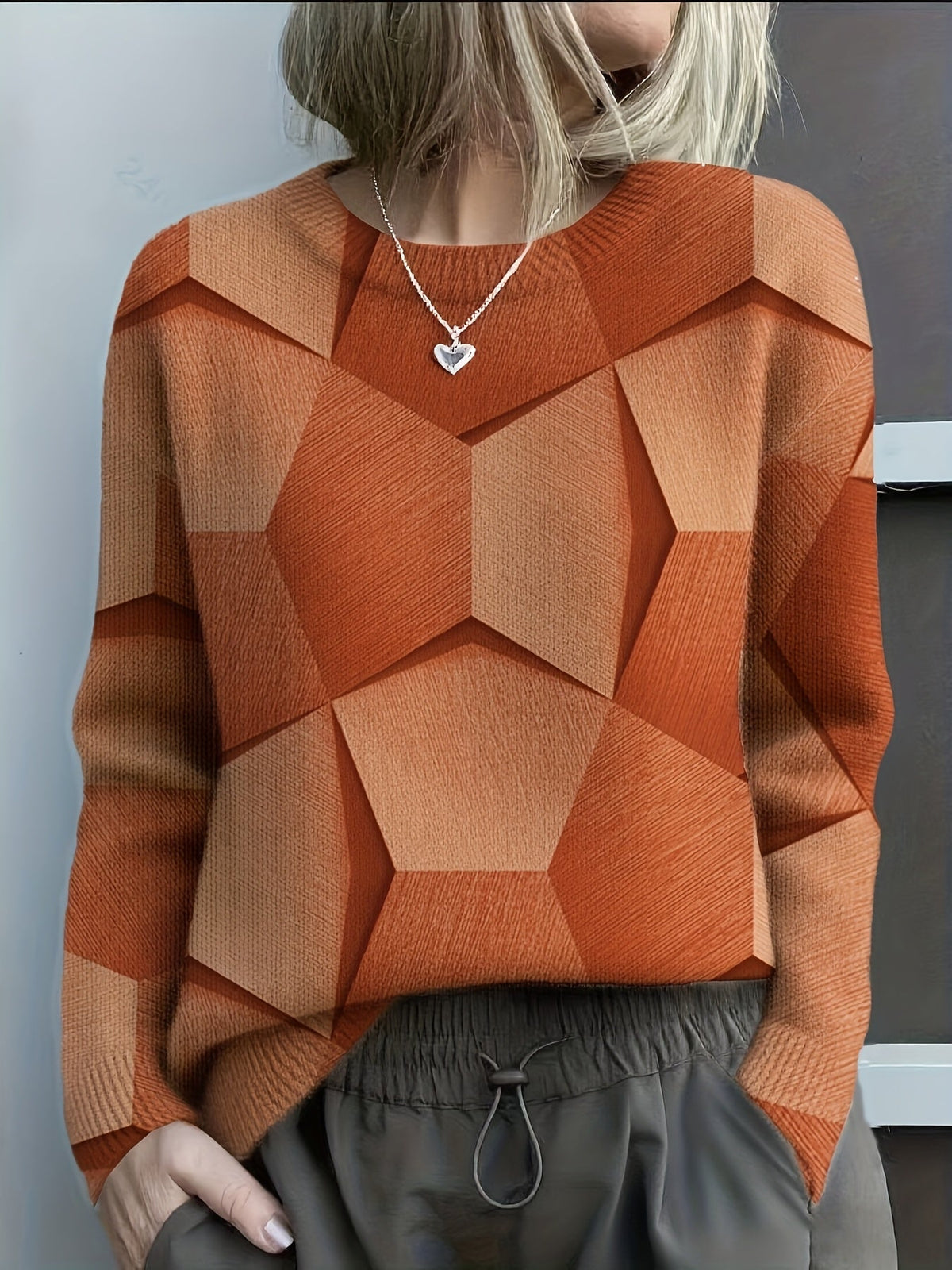 Cordelia colorblock sweater for women by Christine Brewer, featuring a stylish multicolor knit design and cozy fit.