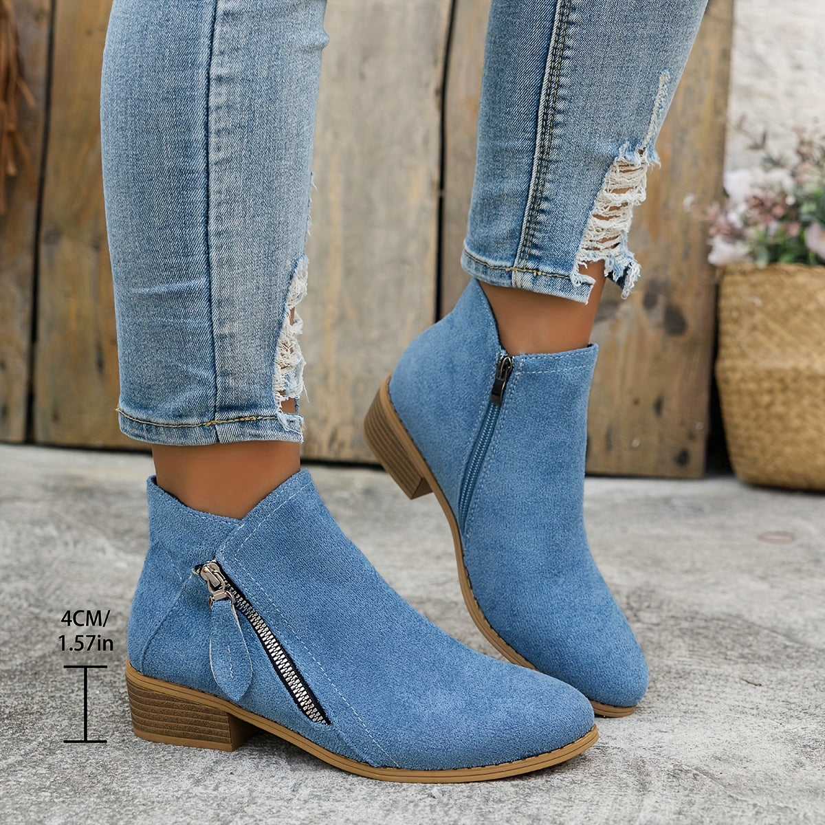 Millicent | Ankle Boots, Women, Dual Zip, Block Heel, Low Heel, Cushioned, Fall, Winter, Booties,