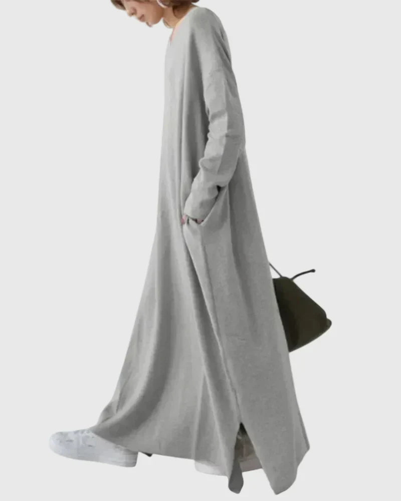 Gryelle | Maxi Dress Women Minimalist Relaxed Fit Flowy Casual Layering Evening Fall Winter