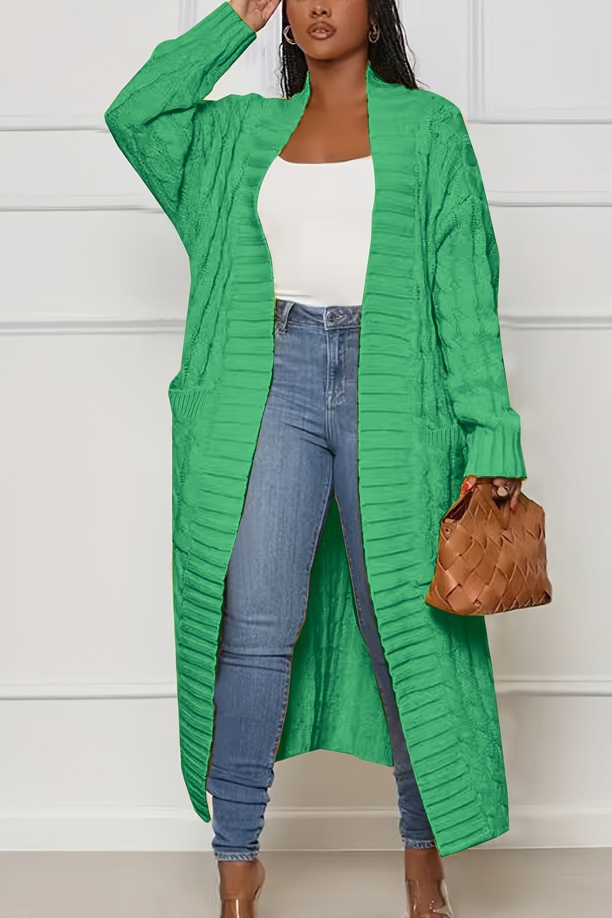 Christine Brewer Sadie asymmetric knit cardigan for women, stylish coat featuring a unique design and cozy material.